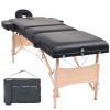 3-Zone Folding Massage Table 3.9" Thick Black