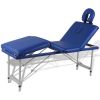 Blue Foldable Massage Table 4 Zones with Aluminum Frame