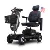 MAX PLUS GRAY 4 Wheels Outdoor Compact Mobility Scooter with 2pcs*20AH Lead acid Battery, 16 Miles, Cup Holders & USB charger Port