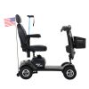 MAX PLUS GRAY 4 Wheels Outdoor Compact Mobility Scooter with 2pcs*20AH Lead acid Battery, 16 Miles, Cup Holders & USB charger Port