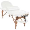 Folding Massage Table 1.6" Thick with 2 Bolsters Oval White