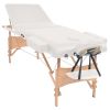 3-Zone Folding Massage Table 3.9" Thick White