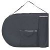 Folding Massage Table 1.6" Thick with 2 Bolsters Oval Black