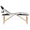 Foldable Massage Table 4 Zones Wood Black and White