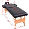 2-Zone Folding Massage Table 3.9" Thick Black