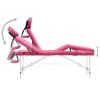 Foldable Massage Table 4 Zones Aluminum Pink