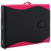 Foldable Massage Table 2 Zones Wood Black and Pink