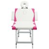 4-Zone Foldable Massage Table Aluminum White and Pink