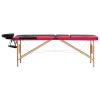 Foldable Massage Table 3 Zones Wood Black and Pink