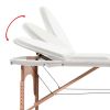 Folding Massage Table 1.6" Thick with 2 Bolsters Oval White