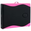 2-Zone Foldable Massage Table Aluminum Black and Pink