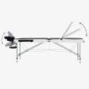 3-Zone Foldable Massage Table Aluminum Black and White