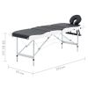 4-Zone Foldable Massage Table Aluminum Black and White