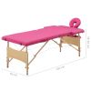 Foldable Massage Table 2 Zones Wood Pink