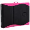 4-Zone Foldable Massage Table Aluminum Black and Pink