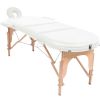 Folding Massage Table 1.6" Thick with 2 Bolsters Oval White