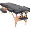 2-Zone Folding Massage Table 3.9" Thick Black