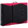 Foldable Massage Table 4 Zones Wood Black and Pink