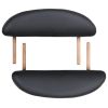 Folding Massage Table 1.6" Thick with 2 Bolsters Oval Black