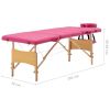 Foldable Massage Table 4 Zones Wood Pink