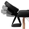 Black Foldable Massage Table 3 Zones with Wooden Frame