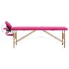 Foldable Massage Table 2 Zones Wood Pink