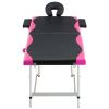 2-Zone Foldable Massage Table Aluminum Black and Pink