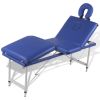 Blue Foldable Massage Table 4 Zones with Aluminum Frame