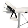 Cream White Foldable Massage Table 3 Zones with Aluminum Frame