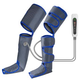 Leg Massager Air Compression Calf Feet Thigh Foot Massage Wraps Muscle Pain Relief Blood Circulation (Color: Blue)