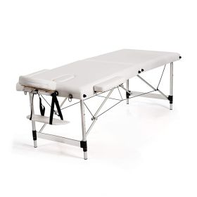 Portable Massage Table Adjustable Facial Salon Spa Bed (Color: White)