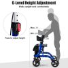 2 In 1 Folding Aluminum Seniors With Seat Rollator Walker